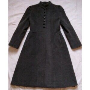 Vintage Adorable Junior by Par Sevilla Gray Wool Blend Coat Victorian Size 13/14